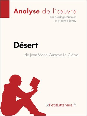 cover image of Désert de Jean-Marie Gustave Le Clézio (Analyse de l'oeuvre)